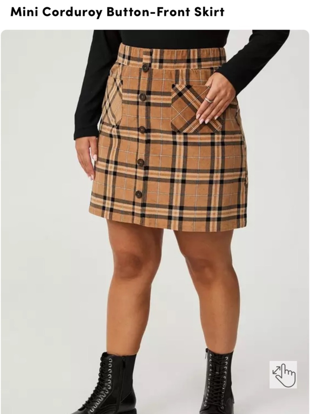 torrid Brown Plaid Button-Front Mini Skirt